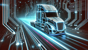 Futuristic Image of Semi-Truck Driving